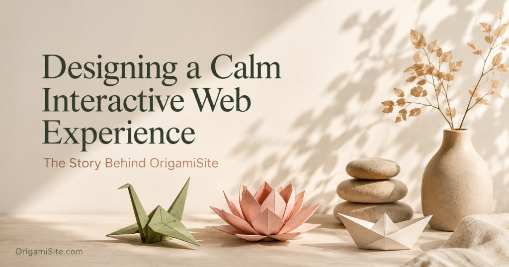 Designing a Calm Interactive Web Experience origami site development